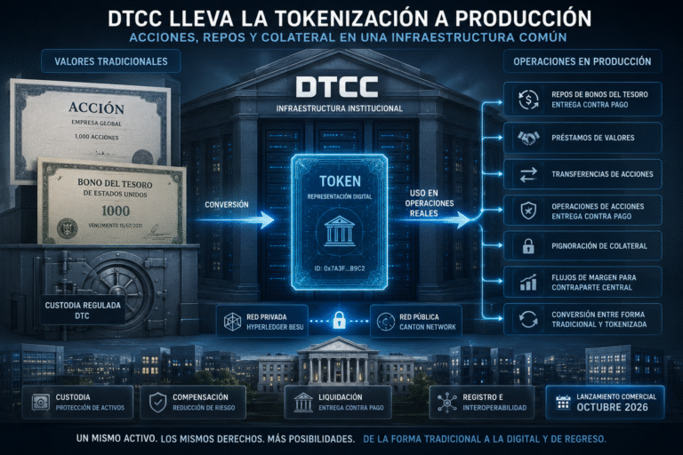 dtcc tokenizacion produccion acciones repos colateral rwa
